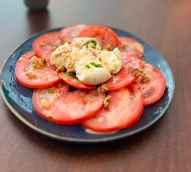 Carpaccio de tomate et sa burrata